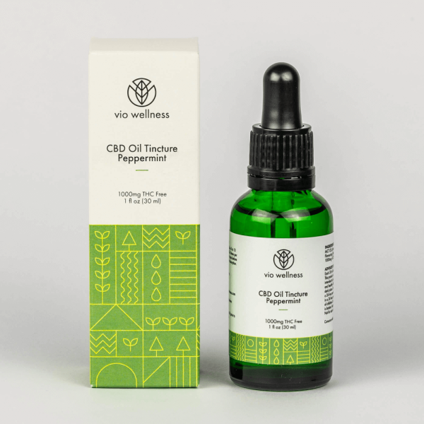 Vio Peppermint Tincture 1000 Bottle Box PDP