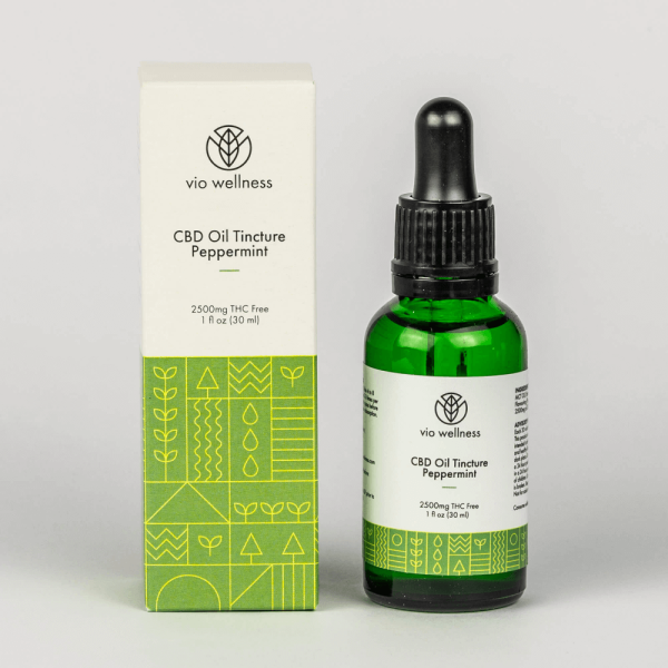 Vio Peppermint Tincture 2500 Bottle Box PDP 1