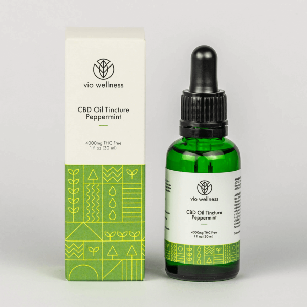 Vio Peppermint Tincture 4000 Bottle Box PDP